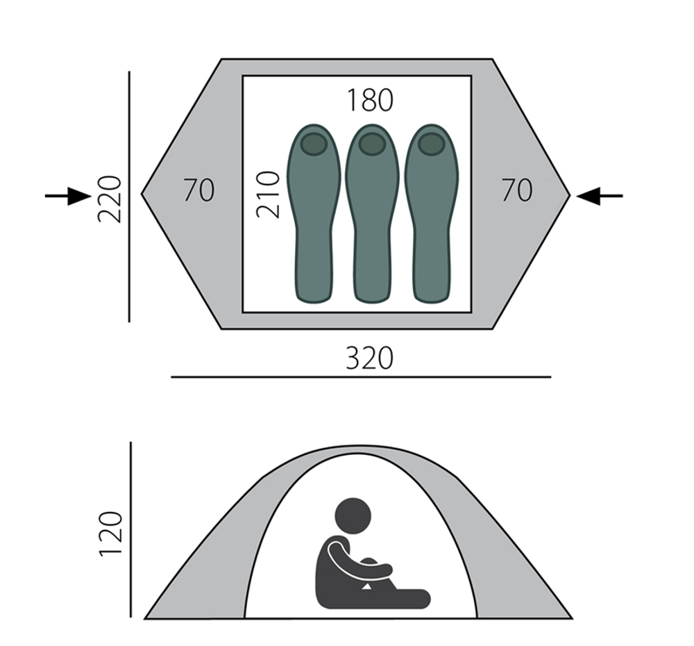 Палатка BTrace ION 3 [T0493]