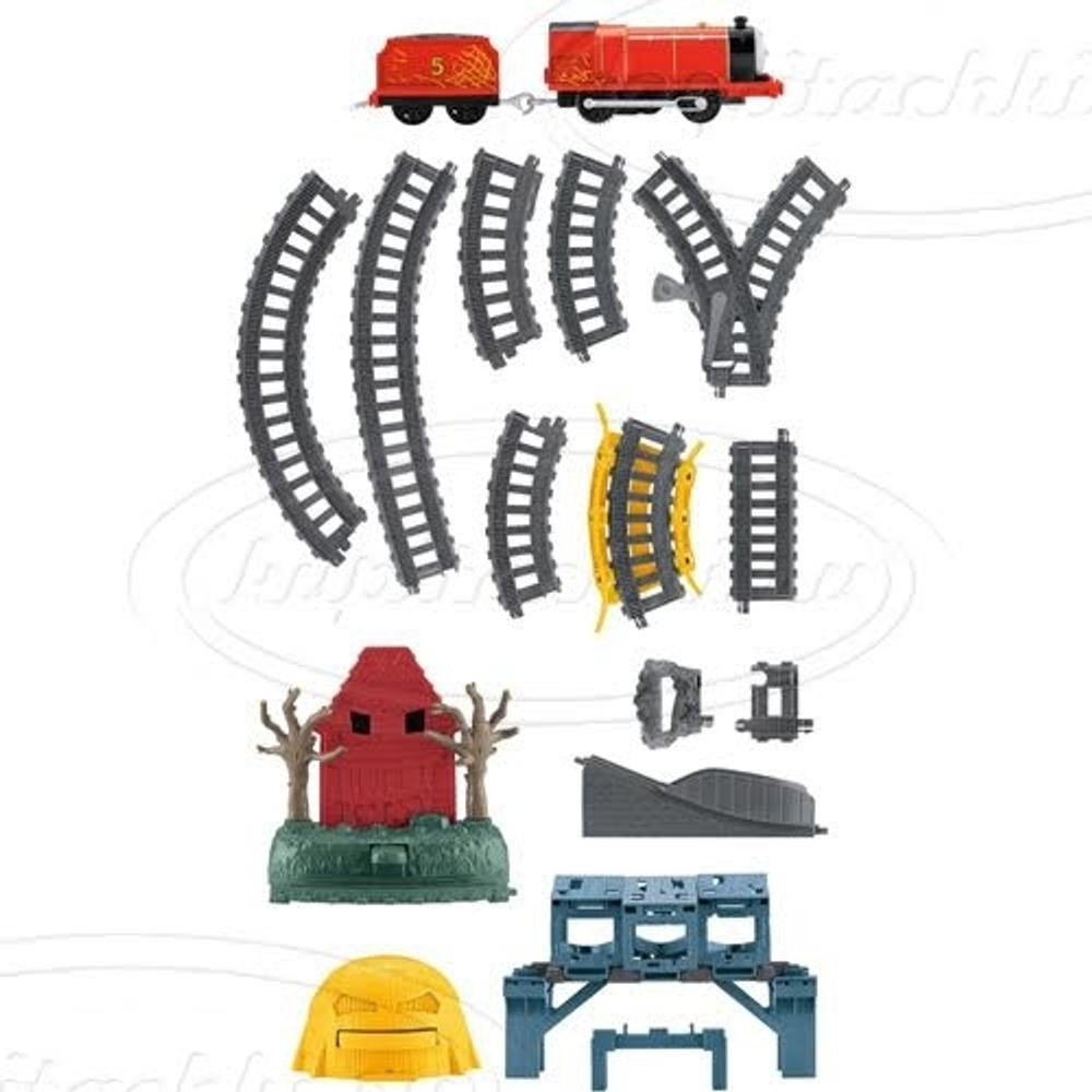 Игровой набор "Опасные ловушки"+Джеймс с вагоном  (Trackmaster)