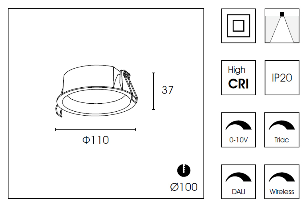 Встраиваемый светильник DB8504NR Ø11