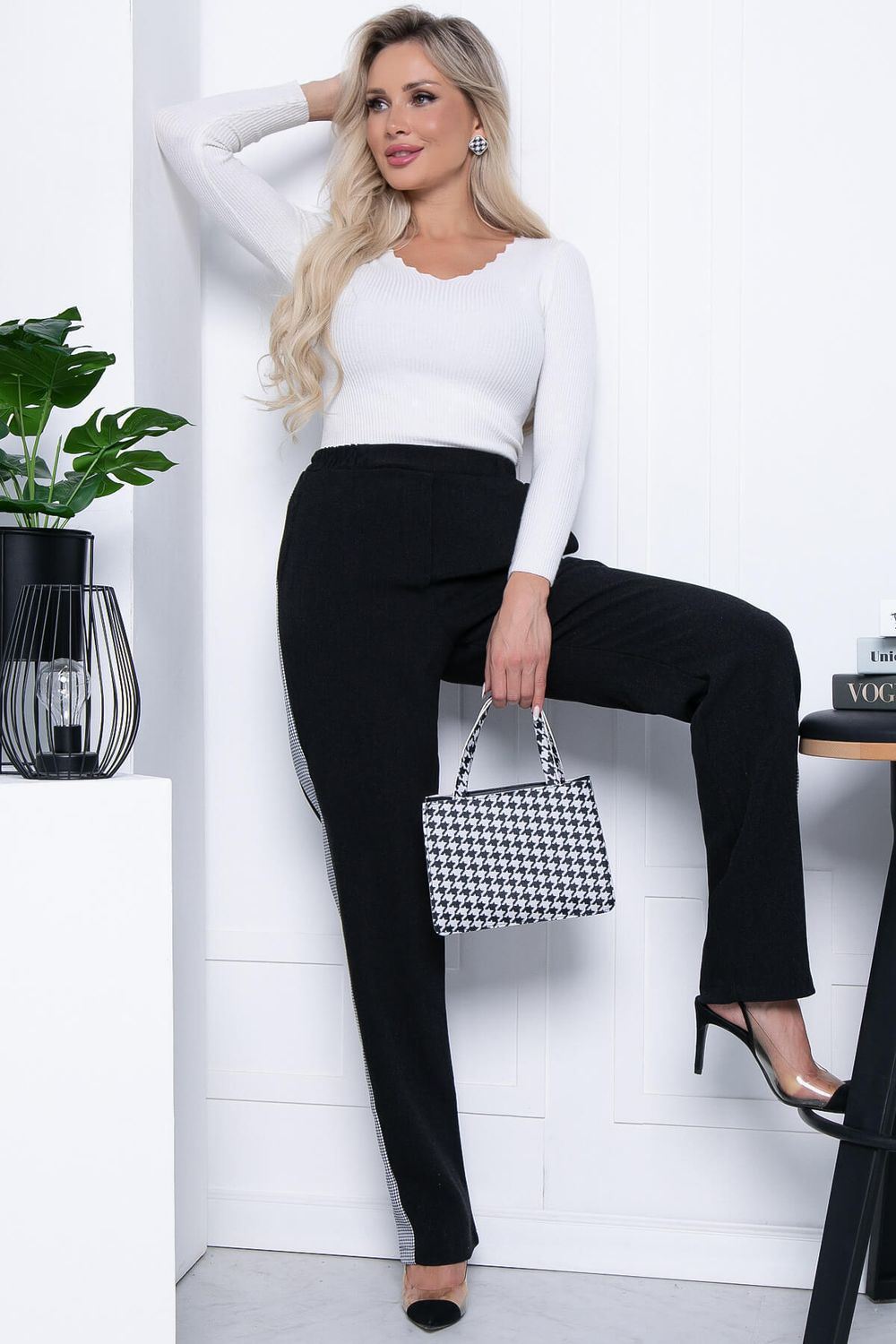 Брюки "Дебют" (блэк/вайт) Б7218 LT Collection (Акция)