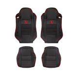 Чехлы Shacman X6000 3D (экокожа, черный цвет, красный кант, красная строчка)