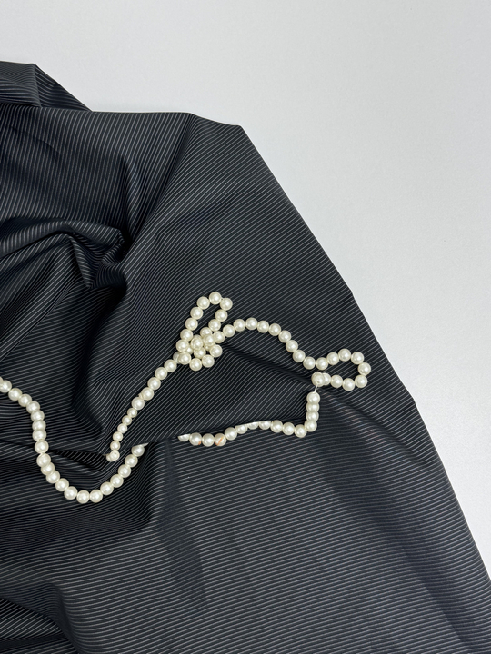 Подклад вискоза черный/белый, жаккард полоска NB