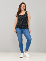 Майка М-040/черный-акварельветочки