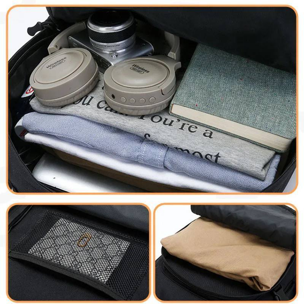 Тактический городской рюкзак с металлической ручкой 30-35л/ чёрный