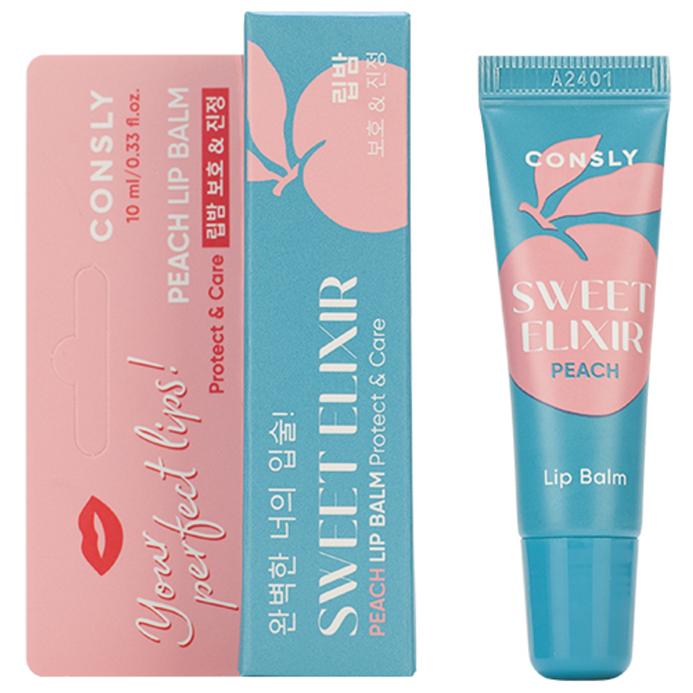 Бальзам для губ с экстрактом персика CONSLY Sweet Elixir Peach Lip Balm 10 мл