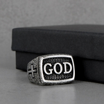 Печатка из стали "God"