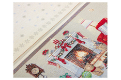 Скатерть квадратная 140х140см Mix&Match Home Котята у камина бежевая