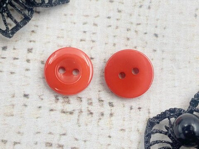 Пуговицы, d 1,2 см, 2 прокола, красный