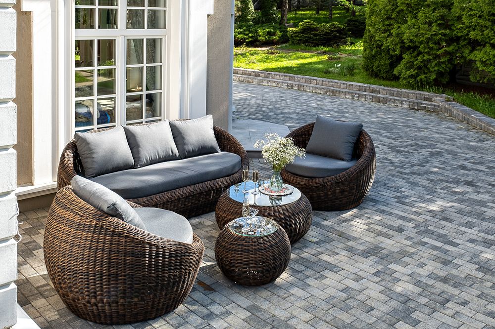 "Барселона" лаунж-зона из искусственного ротанга, цвет коричневый