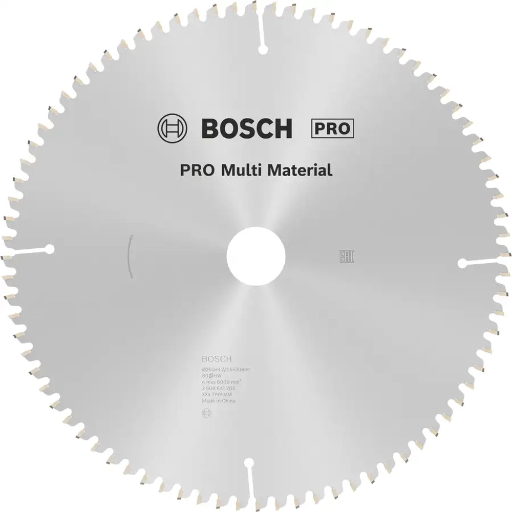 Пильное полотно PRO Multi Material 260x3.2x30 мм T80 BOSCH 2608641204