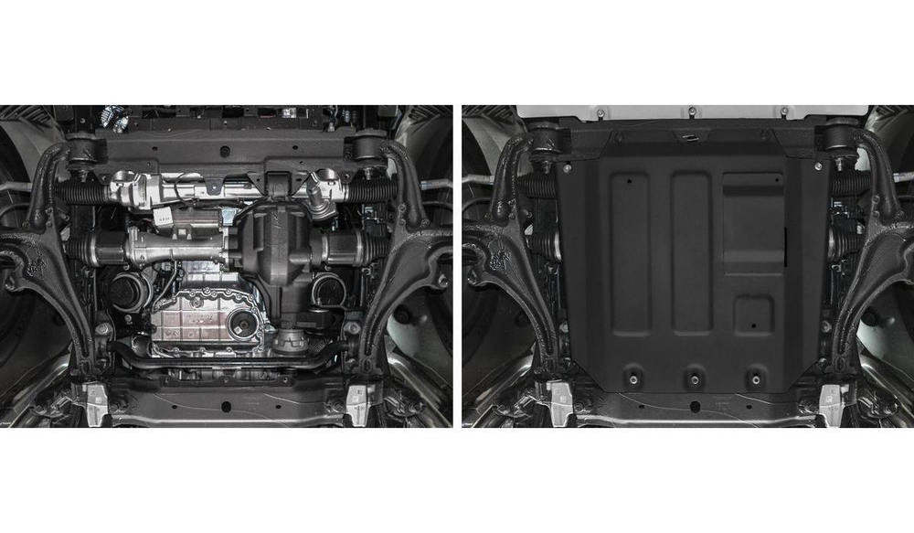Защита картера Rival для Mercedes-Benz G-klasse W464 (V - 2.9D (249 л.с.); 4.0 (421/585 л.с.)) 2018-н.в. (устанавл-ся совместно с 2.3946.1), сталь 3 мм, с крепежом, штампованная, 222.3947.1