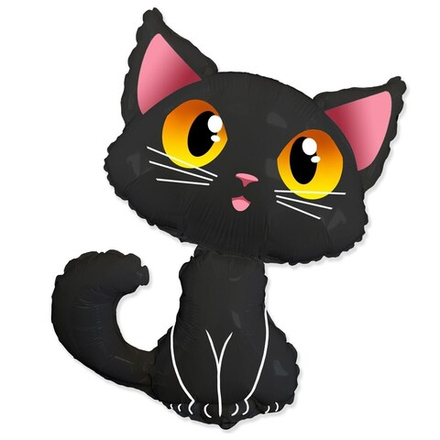 Фольгированный шар-фигура «Черный котенок», 91 см