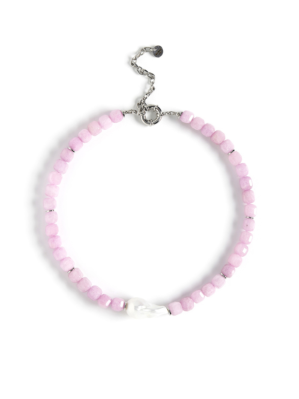 Колье "Pearl caramel pink" Silver