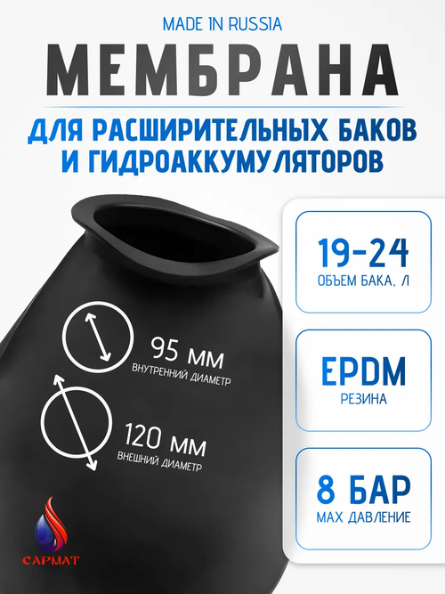 Мембрана для расширительного бака 24 л САРМАТ (CN)