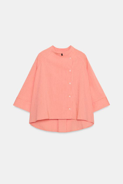 ZARA АСИММЕТРИЧНАЯ РУБАШКА — ZW COLLECTION, МАНДАРИНОВЫЙ