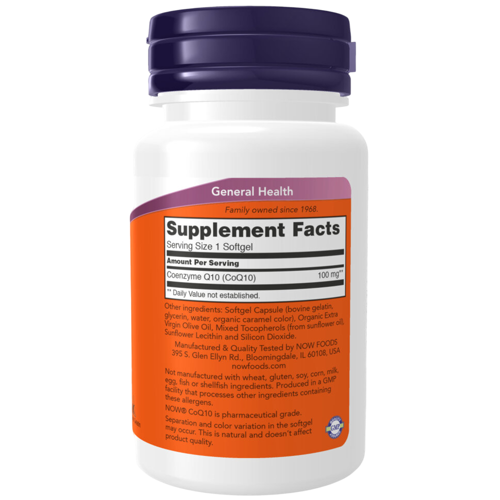 Now Foods CoQ10 100 mg 50 softgels, Коэнзим Q10
