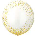 Шар Фольгированный Конфетти жёлтое Bubble Прозрачный (Желтый)