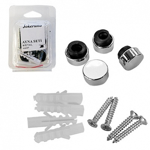 Комплект для зеркал `SANBERG` металл 101 (хром) 17мм с крепежом /М4159