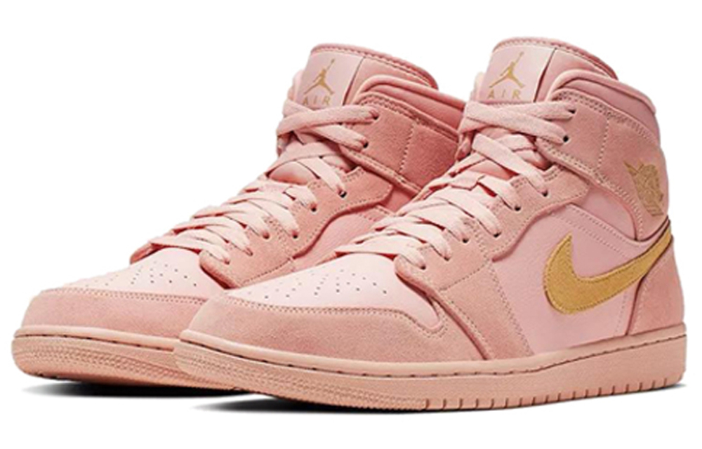 Jordan 1 Mid Coral Gold