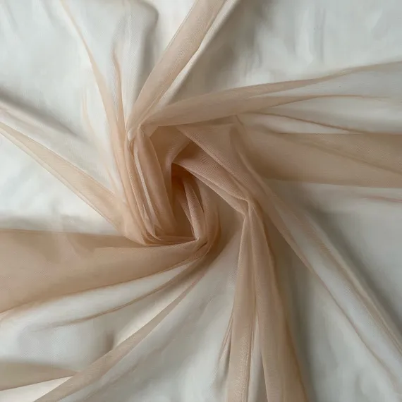 Сетка слабо-эластичная телесная с эффектом голого тела (эластичный фатин)