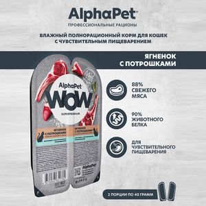 Влажный корм AlphaPet WOW Superpremium для кошек с чувствительным пищеварением «Утка с потрошками сочные ломтики в соусе» Влажный корм AlphaPet WOW Superpremium для кошек с чувствительным пищеварением «Утка с потрошками сочные ломтики в соусе»