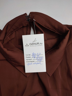 Блузка с коротким рукавом коричневая 46 размер