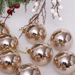 Новогодние шары 6 см (набор 24 шт) «Глянец», шампань