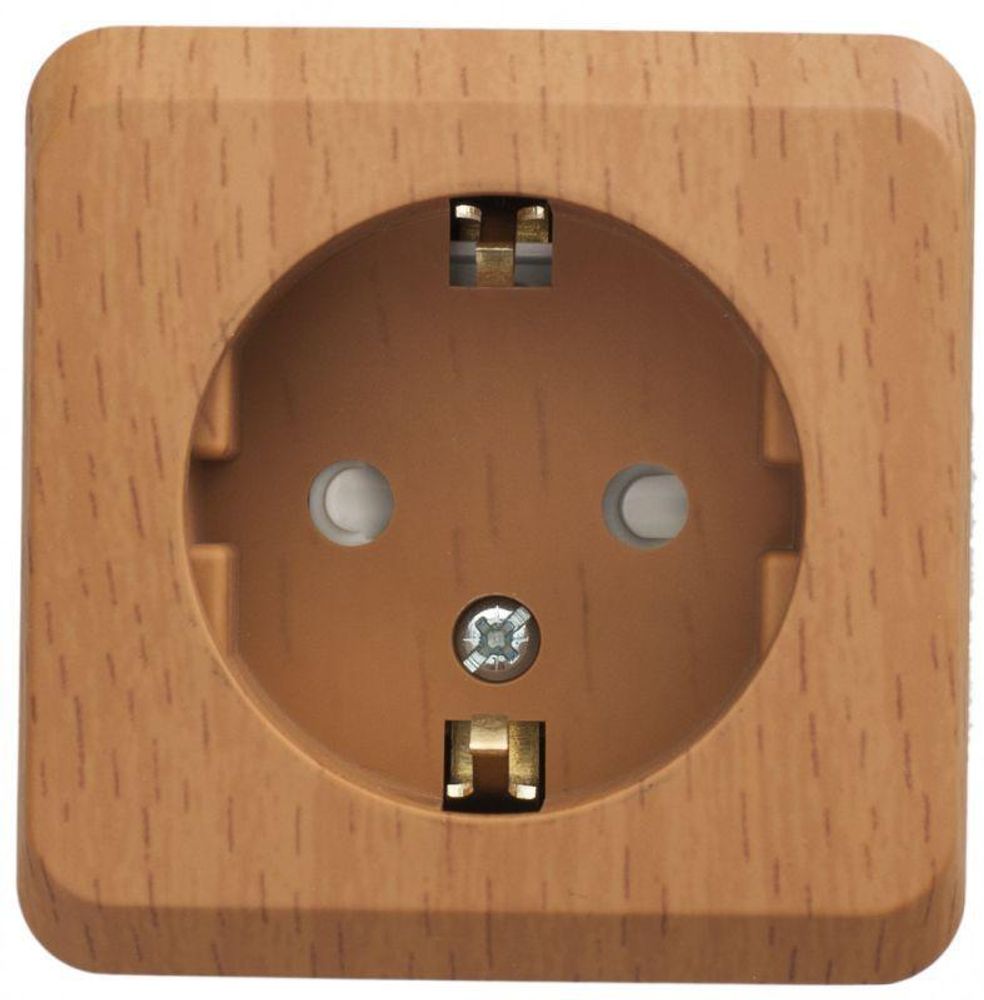 Розетка 1-м ОП Этюд Дача 16А IP20 250В с заземл. защ. шторки бук SE PA16-004T Розетка 1-м ОП Этюд Дача 16А IP20 250В с заземл. защ. шторки бук SE PA16-004T