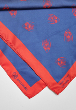 Шелковый платок Ласточка и тюльпан BLUE/RED 70×70