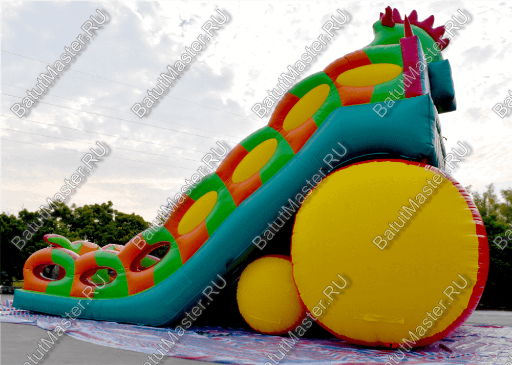 Батут-горка "Дракон 2" без шипов, 14*7*9 м