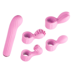 Розовый модульный вибратор-кролик 21,5см со сменными насадками Otouch Magic Stick S1 Plus Modular Rabbit Pink