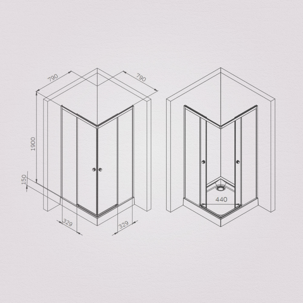 Душевое ограждение 80x80  см, без поддонс AM.PM X-Joy W94G-403-8080-MT1K