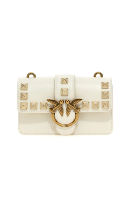 MINI LOVE BAG ONE PAINTED STUDS - white