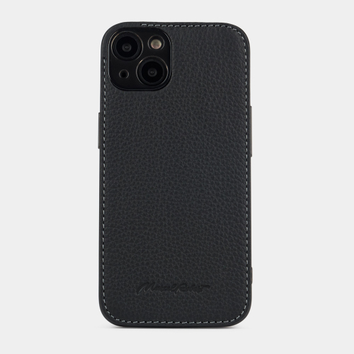 Чехол для iPhone 15 Plus из кожи теленка, цвета черный
