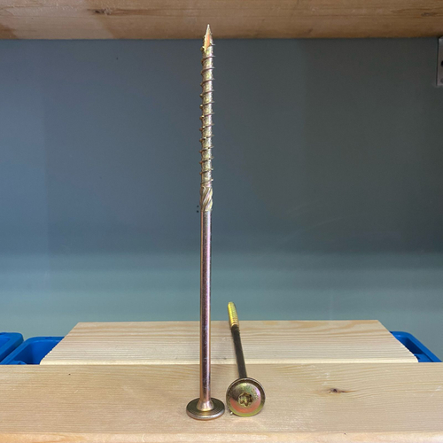 Саморез конструкционный с прессшайбой желтый цинк 8х200