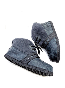 Ботильоны с мехом "Gray-blue"