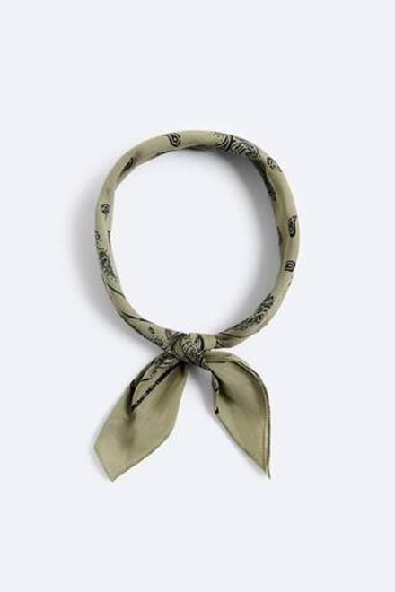 ZARA БАНДАНА С ПРИНТОМ ПЕЙСЛИ, ОХРА