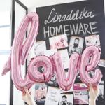 Гирлянда буквы LOVE Pink 108 см * 64 см. (воздух)