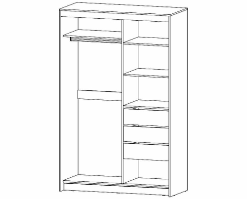 Шкаф-купе 2-х створчатый Ривьера Анкор светлый