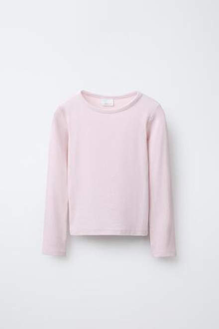 ZARA ОДНОТОННАЯ ФУТБОЛКА С МОДАЛОМ, ЦВЕТ РОЗОВОГО ДЕРЕВА