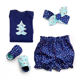 Комплект – боди с аппликацией, блумеры, повязка и моксы