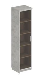 Шкаф для документов узкий со стеклом Wood&Stone