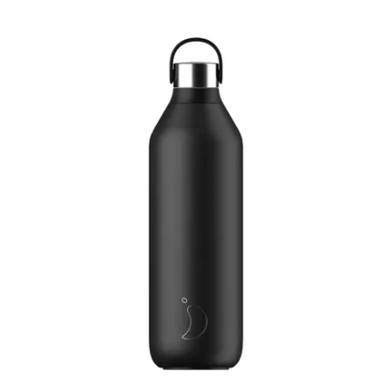 Chilly's Bottles - Термобутылка Series 2 1л черная / артикул   B1000S2ABLK  / GTIN 604947807717