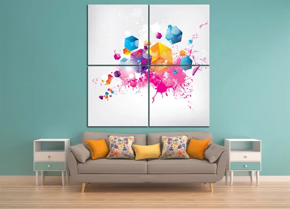 Модульная картина "Разноцветные фигуры"