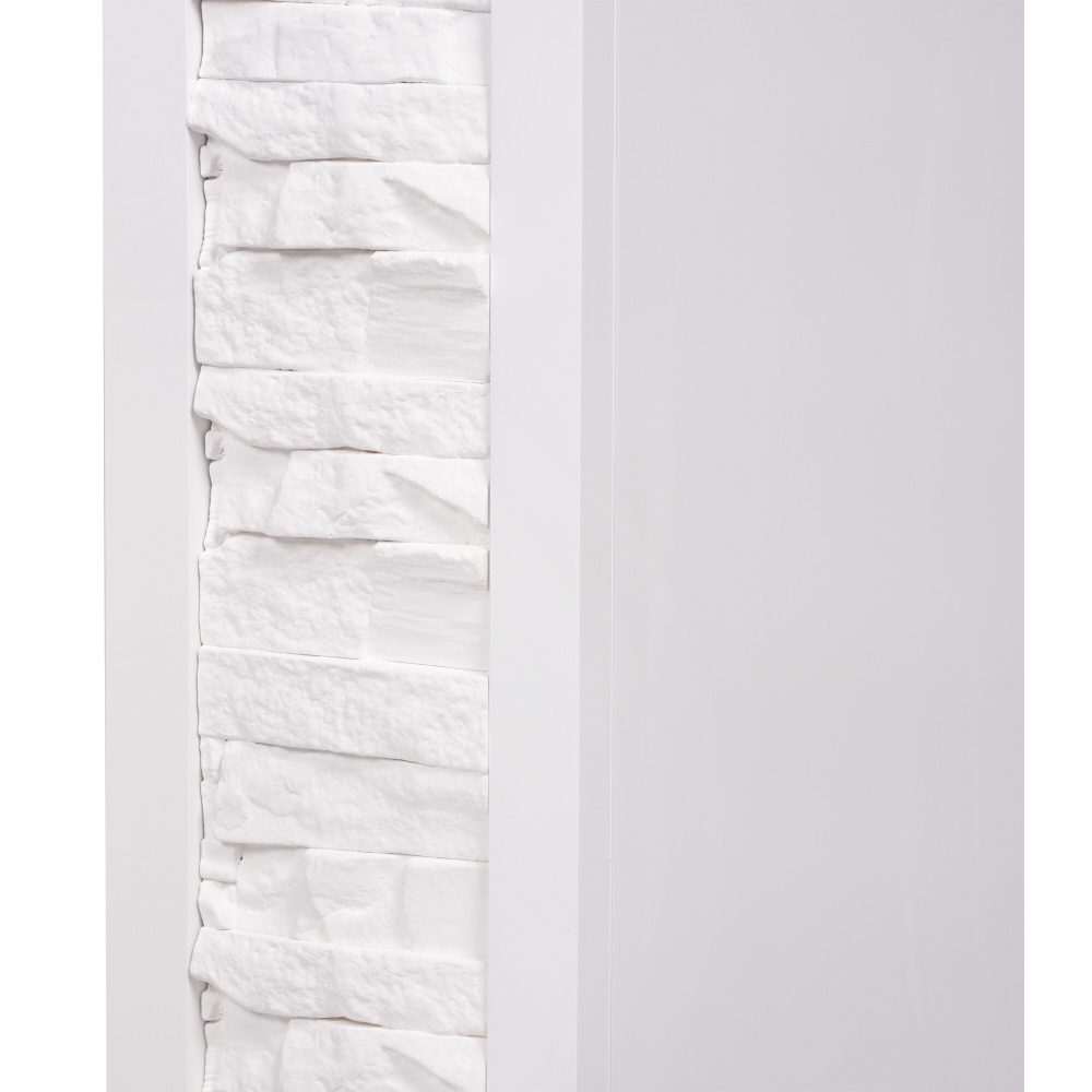 Портал Firelight Loft 30 камень белый, белая эмаль