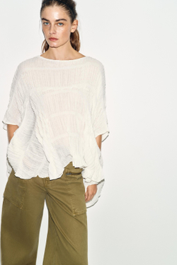 ZARA ТОП-НАКИДКА, БЕЛЫЙ