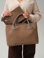 Замшевая сумка Iris DBR 31372 серо-коричневый