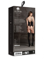 Роскошный боди-комбинезон Elara VII Bodystocking with Open Cups (Размер: S-M-L) (Цвет: черный)