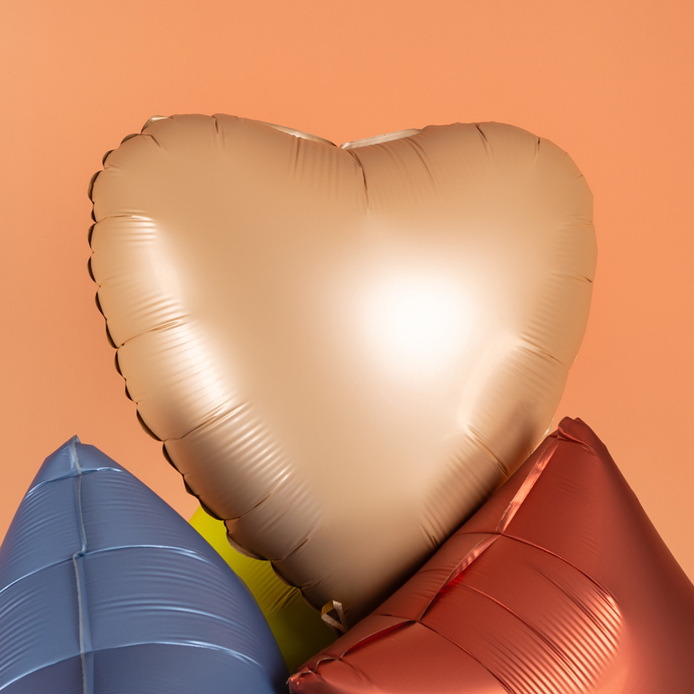 Сердце 18" Белый песок сатин Gr