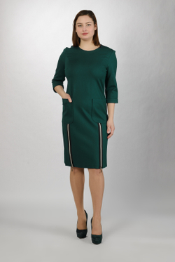 Трикотажное платье 1729АП, Темно-зелен. #234ТЗа051729АП